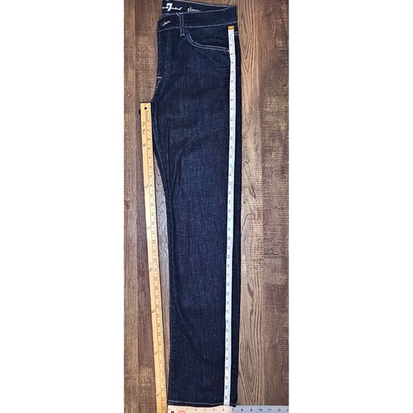 For All Mankind Slimmy Slim Straight Leg Light Stretch Jeans 32/32 Dark Wash - Picture 5 of 11